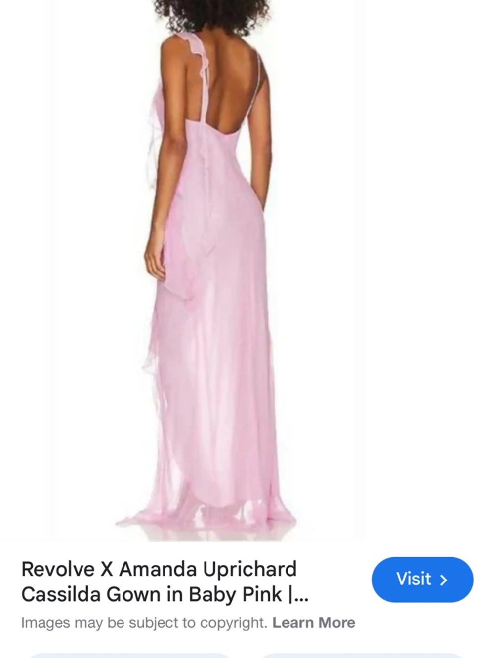 Amanda Uprichard Light Pink Ruffle High-Low Maxi Dress - Picture 2 of 2